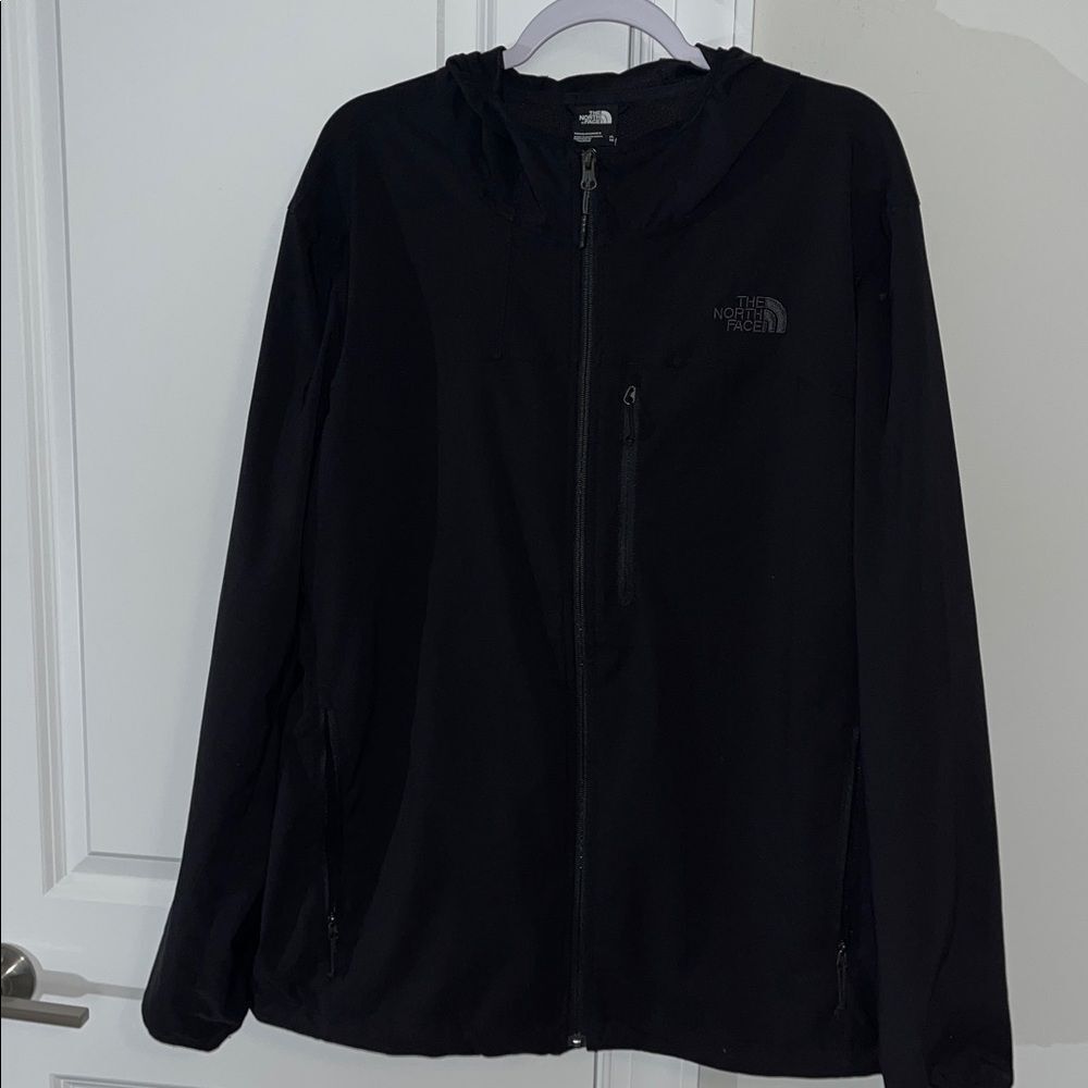 Black The North Face lightweight stretch Hooded Zipper Wind Jacket Coat XL Men’s